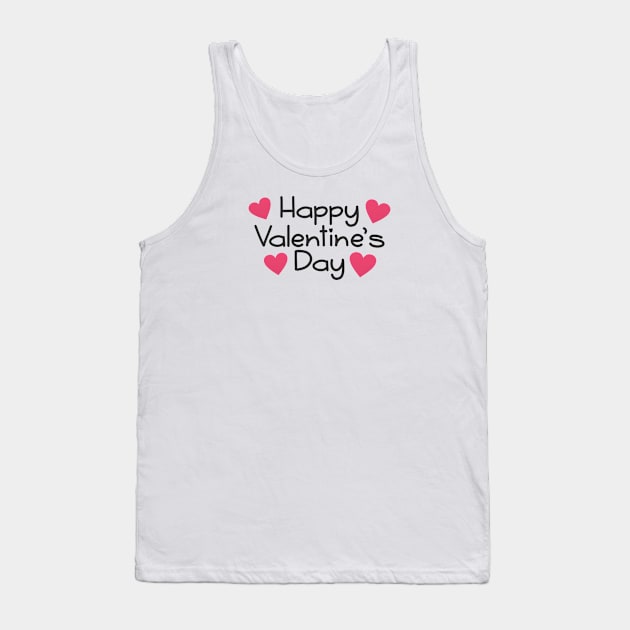 Simple Happy Valentine's Day Handwritten Greeting Tank Top by Jasmine Anderson